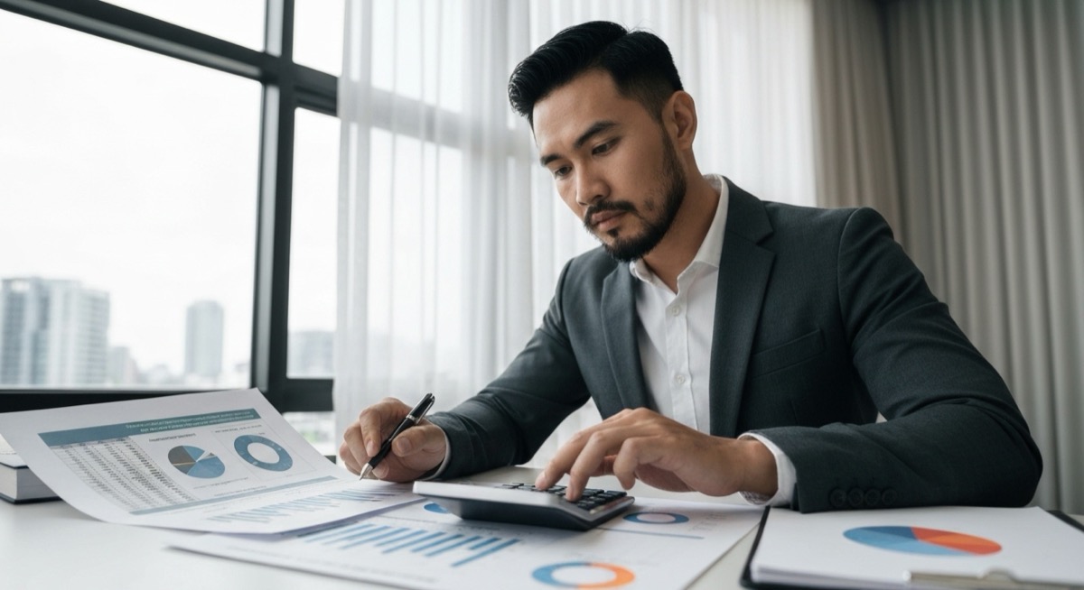 Real estate investor using Excel rental property break-even calculator to analyze investment timeline